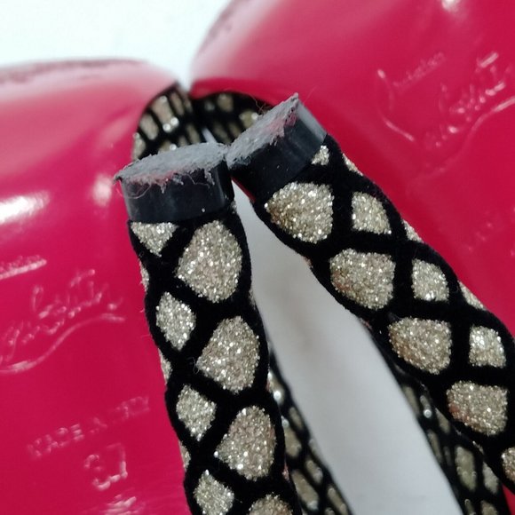Christian Louboutin silver and black Fabric Pumps size 37 - Picture 4 of 9